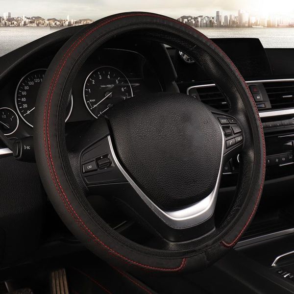 

leather streamlined elastic type without inner ring car steering wheel cover auto protector auto in interior accessories1