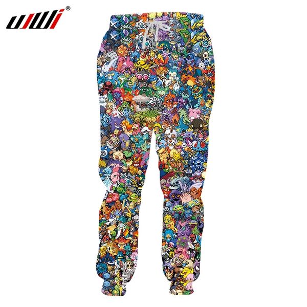

ujwi cartoon haunter loose game sports comfy fitness trousers casual 3d printed funny big size men's sweatpants jogging c1118, Gray