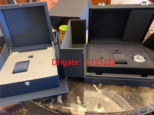 

the latest original watch box professional moon watch box/empty box, Black;blue