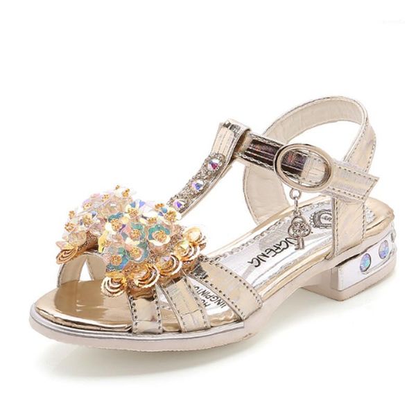 

fashion girls sandals shoes summer kids princess shoes for girls high heels children party wedding sandals size26-371, Black;red