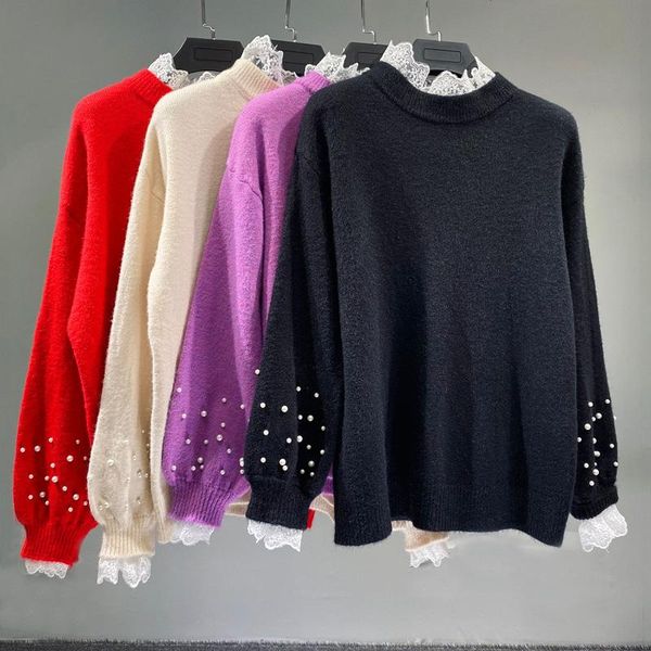 

women's sweaters trendy korean cashmere jumpers long sleeve pullover female fashion knitweart071, White;black