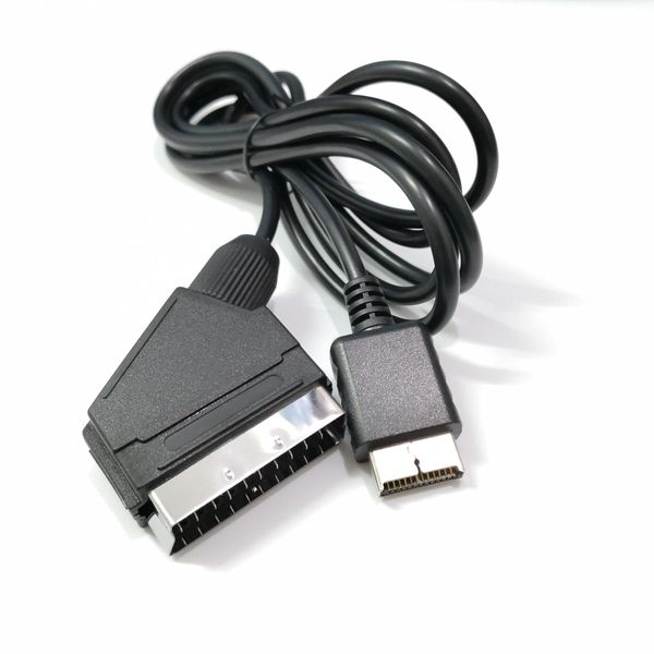 1.8m Scart Cabo TV AV Líder Real RGB Scart Cabo de Conexão de Conexão de Substituição para Sony Playstation PS2 PS3 Linha Slim