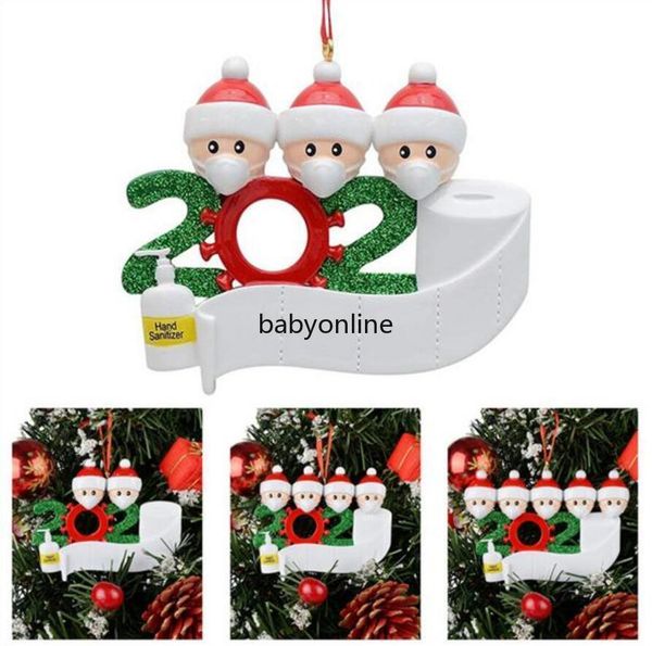 

2020 quarantine christmas birthdays party decoration gift product personalized hanging ornament pandemic social distancing-family of 1234567