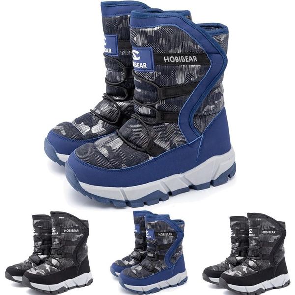 

2021 new casual fashion snow mix colors child boy girls platform winter waterproof boots 829