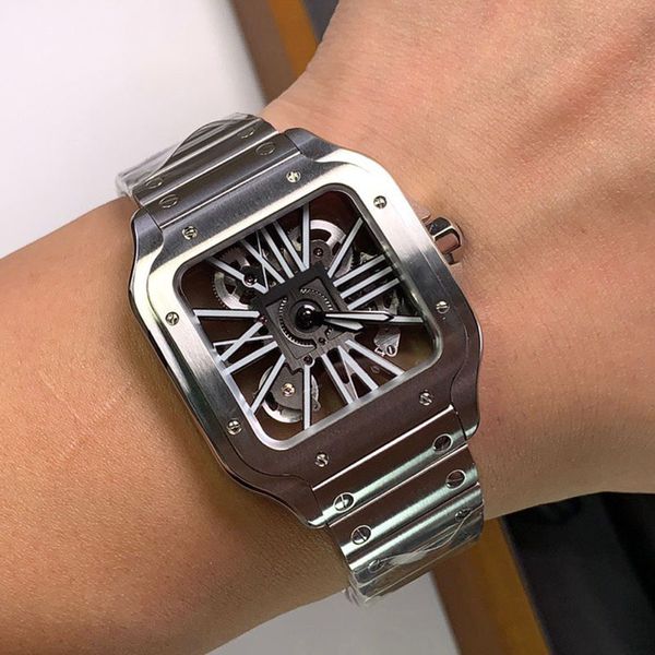 Skeleton Watch Mens Watches Automatic Mechanical 39.8MM For Men Fashion Orologio da polso Zaffiro Doppia chiusura pieghevole Orologi da polso Montre De Luxe