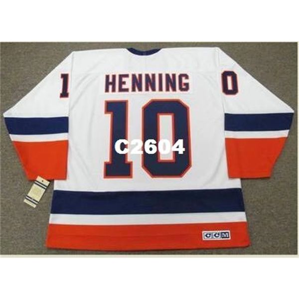 

men #10 lorne henning new york islanders 1978 ccm vintage home hockey jersey or custom any name or number retro jersey, Black