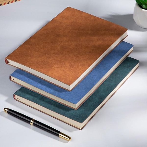 

notepads classic notebook faux leather intimate notepad a5 thickened stationery calligraphy book simple office with temperament, Purple;pink