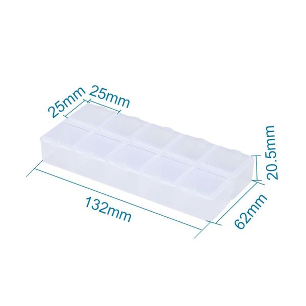 

20 шт. cuboid plastics bub контейнеры box case для бисеров небольшие выводы 10 отсеков белый 13.2x6.2x2.05cm wmtdav