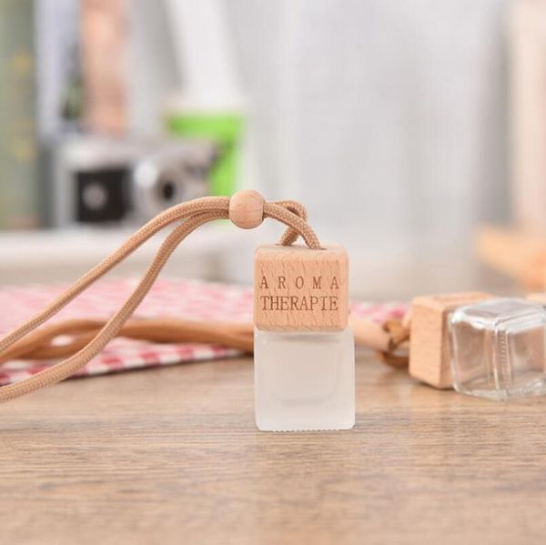 

автомобильный кулон 6 мл матового стекла флакон духов мини-коричневой упаковки парфюмерии с деревянной крышкой lx6734