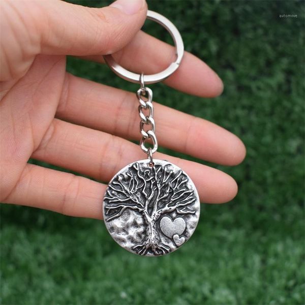 

two hearts laying tree of life keychain pendant valentine's day present souvenirs1, Silver