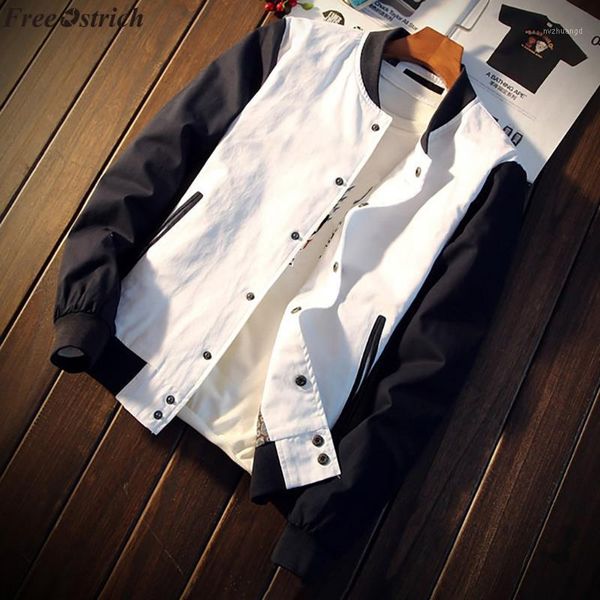 

ostrich 2020 jacket men's spring and autumn cotton windbreaker pilot jacket men's printed thin1, Black;brown