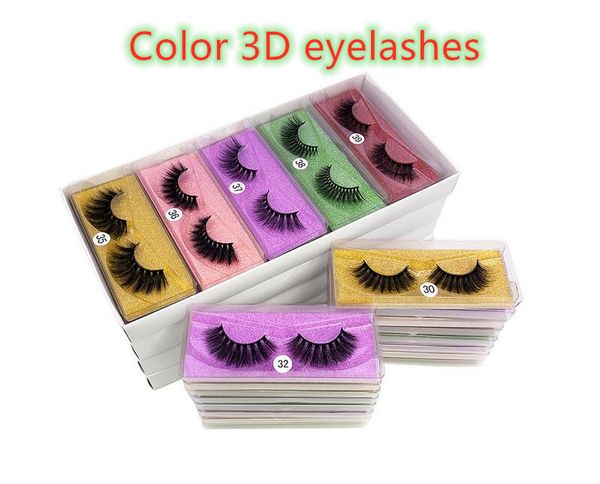 

2020 color 3d eyelashes 3d mink eyelash false eyelashes natural long fake eyelash extension thick cross faux 3d mink eyelashes eye makeup