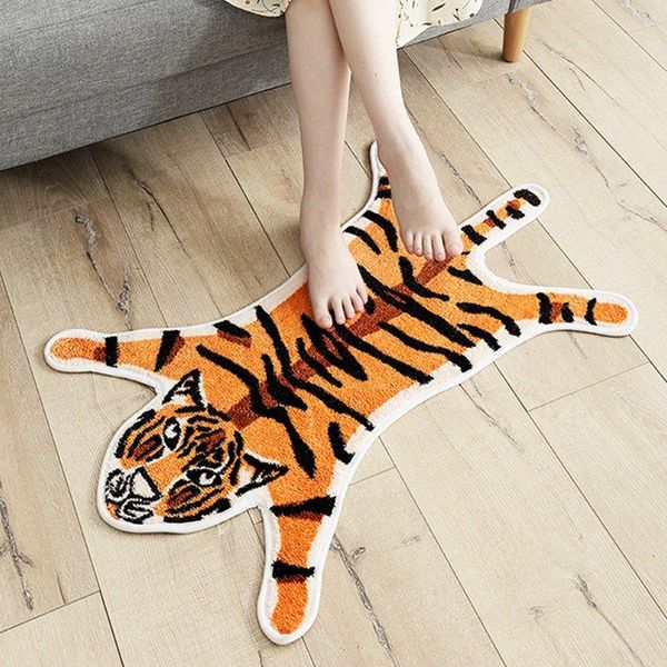 

home creative tiger printed rug cow leopard tiger printed polyester non-slip antiskid mat 54.5cm*82cm animal print carpet