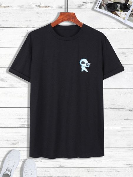 

men alien print tee m0wj#, White;black