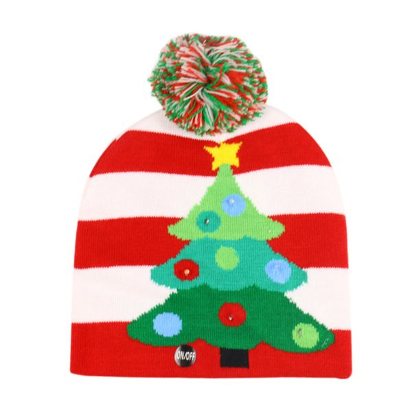 

2020 new product christmas snowman moose christmas tree trimmed with ball knit cap with led colorful lights decorative hat, Yellow
