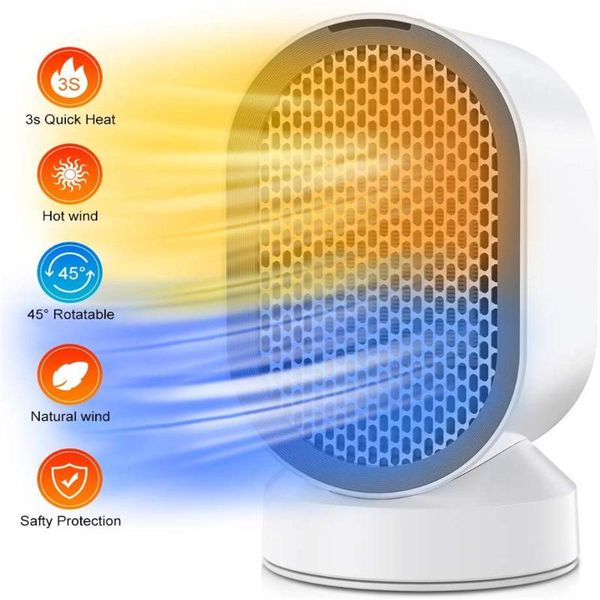 

600w electric heater portable mini heaters fan deskmachine energy-saving winter ptc ceramic heating with overheat protection