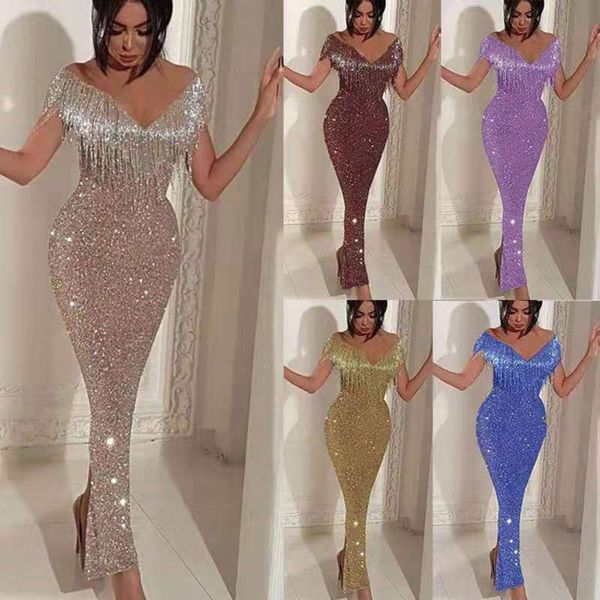 

women's tassel hip wrap dress, Black;gray