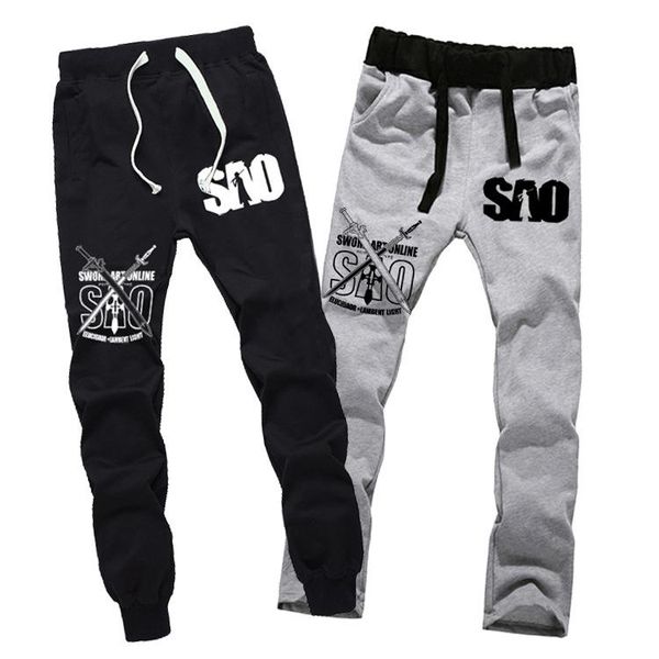 

art online sao alfheim онлайн alo дышащие прямые спортивные штаны косплей костюм случайные брюки полнометражные спортивные штаны, Black