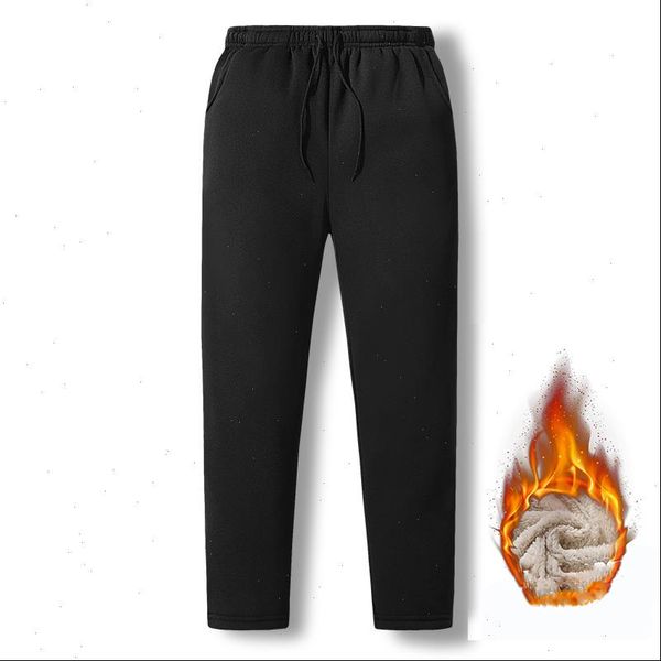 

new winter warm jogging pants fleece men 5xl large size trousers fashion casual thicken sweatpants male brand sportwear ga532, Black