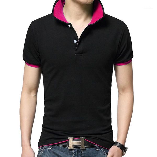

summer slim two-color turn-down collar pique mesh breathable shirts advertising shirt for men fashion polos men1, White;black
