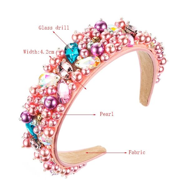 

new luxury pink blue black imitation pearls handmade headbands for women fashion crystal hair accessories luxury hairbands f jllygx, Silver