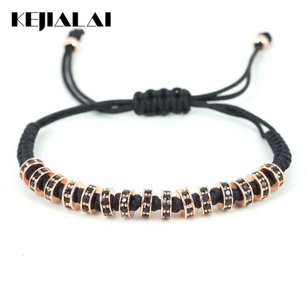 

fashion anil arjandas men bracelets,rose gold micro pave black cz sers beads briading macrame bracelet , christmas's gift, Golden;silver