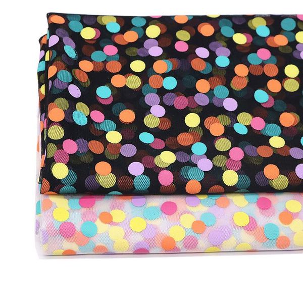 

trubwoss 1m tulle сетка ткань напечатанные красочные точки мягкой марлевой ткани для рукоделия одежда декор diy девушки юбки зажимы волос wm