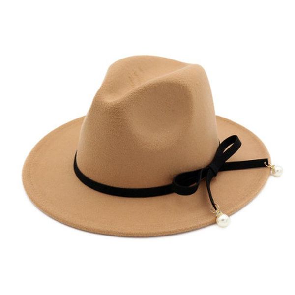 

fedora hats женщины men band reep bowknot pearl элегантные женщины шляпы широкие красивые сплошные цвет свадьба красная белая зима шляпа, Blue;gray