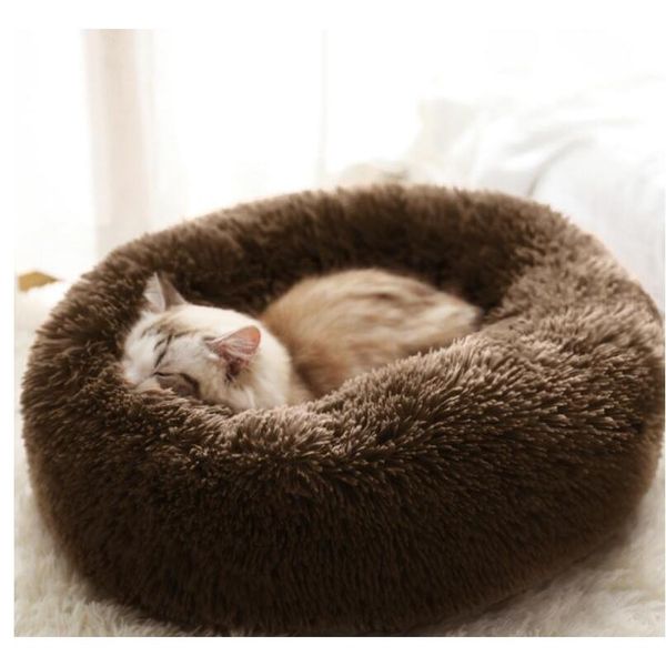 

xl 80cm long plush super soft pet bed kennel dog round cat winter warm sleeping bag puppy cushion mat por wmtumj homes2007