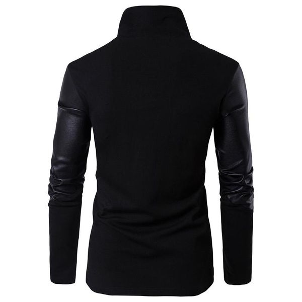 

2020 men's clothing new style stand collar slim fit sweater fight skin knit hoodie cotton, White;black