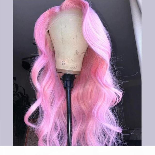 

mstoxic pink body wave wig lace front wig blonde 13x1 t part brazilian lace front human hair wigs for black women remy hair wig, Black;brown