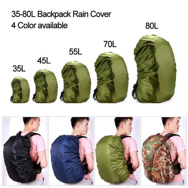

35 80l водонепроницаемая крышка дождя рюкзак пылезащитный чехол для backpackcamo открытый кемпинг пешие прогулки восхождение пыли raincover