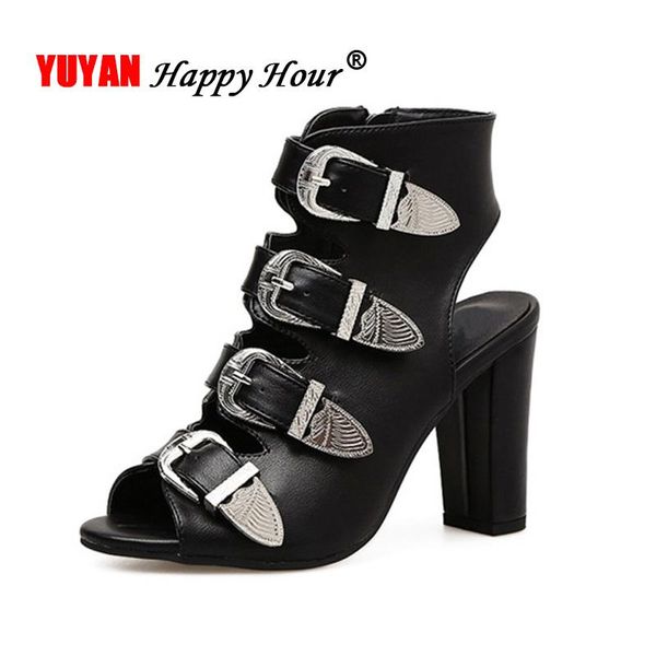 

luxury rome sandals women high heels peep toe women square heels sandals woman party shoes ladies black thick heel 10cm a1239