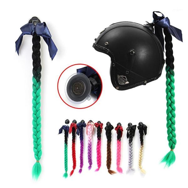 

motorcycle helmets 9 gradient colors lady women helmet braids moto biker jumbo braid rock style diy decoration1