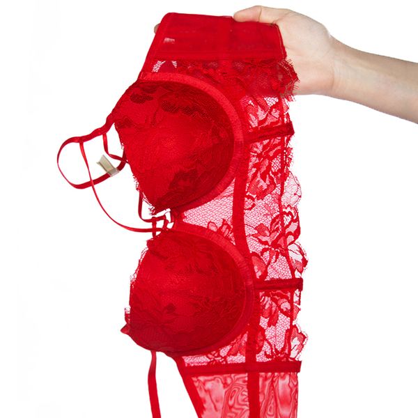 

red cross bandage bra and panties sets lingerie plus size padded push up lace brassiere women female cotton underwear girls c1211, Black;white