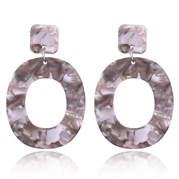 

jewelry retro fashion simple earrings geometric oval pendant, Silver