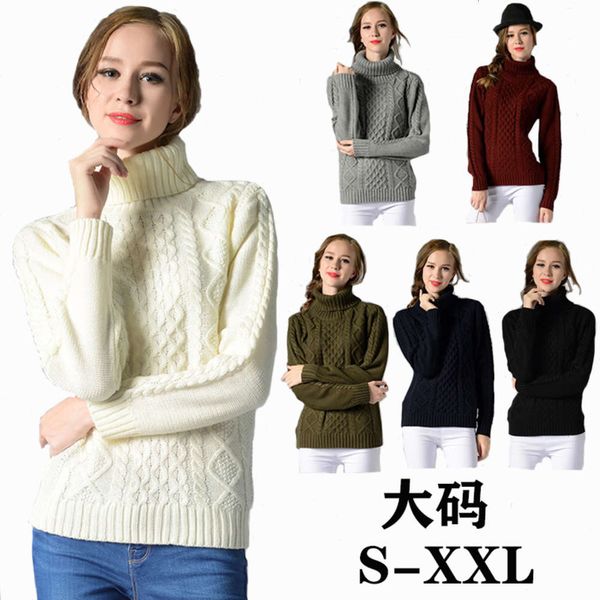 

high necked long sleeve twist bottom women's sweater, White;black