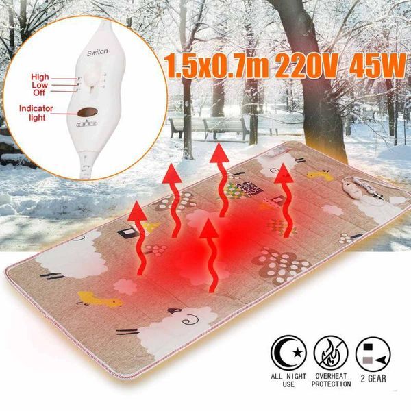 

150x70cm electric blanket warm heater for body manta electrica 220v heated blanket electric heating carpets heated mat1