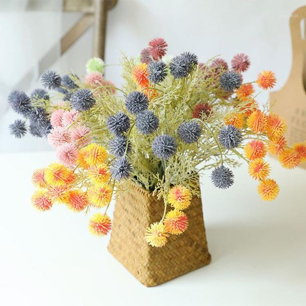 

5pcs dandelion artificial plant bunch plastic artificial flower home decoration faux plants wreath wedding bouquet accessories1