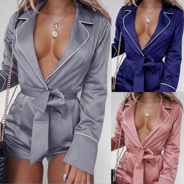 

womens holiday mini playsuit ladies jumpsuit summer beach v neck long sleeve romper trousers drop shipping, Black;white