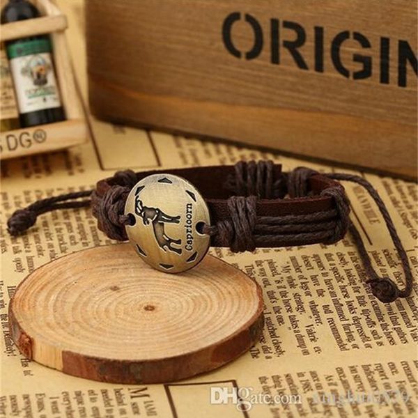 

zodiac twelve constellations bracelets wrap leather bracelet for men1f1f