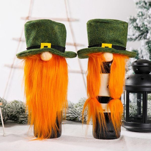 

santa claus beard wine bottle cover hat christmas decorations for home navidad 2021 new year christmas ornaments xmas gift wmtnzj