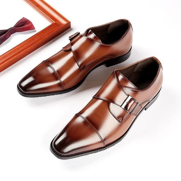 

dress shoes autumn men leather luxury men's business oxfords classic gentleman male loafers zapatos de hombre, Black