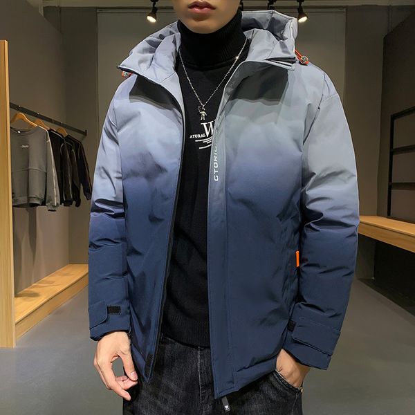 

2021 Autumnandwinter with Hood Thickening Trend Warmcotton Down Male Windproof Parka Large M-4xl Jacket LBLZ, Black