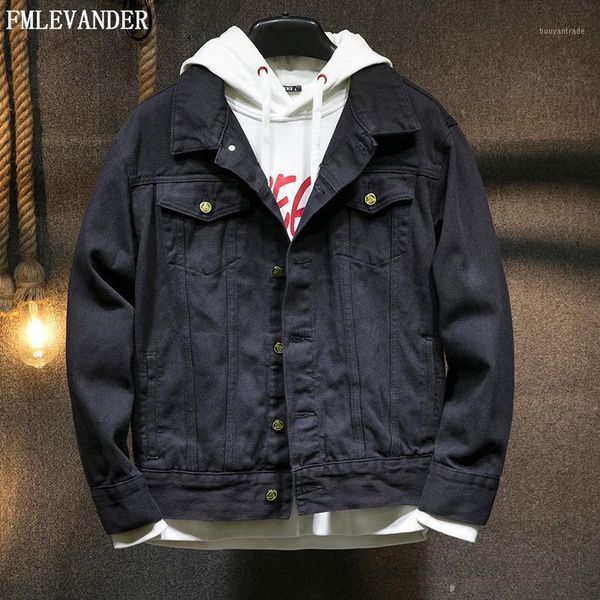 

men's jackets trend in 2021 fashion black denim jacket mens jeans oversize hip hop1, Black;brown