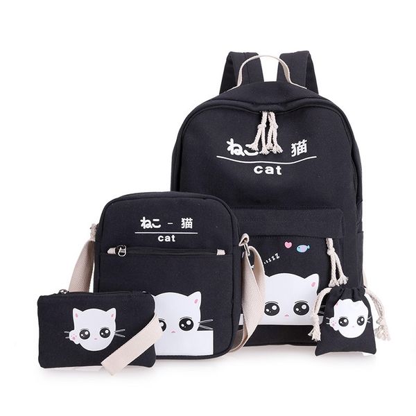 

4pcs cartoon school for children backpacks girls boys schoolbag new lovely kids bags printing mochilas escolares infantis y200328