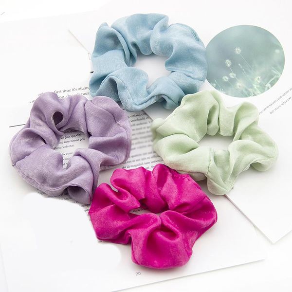 

1pc korea satin hair scrunchies for women elastic hairbands bright color ponytail holders hair rope ties girls hair accessories h wmtiqo, Black;brown