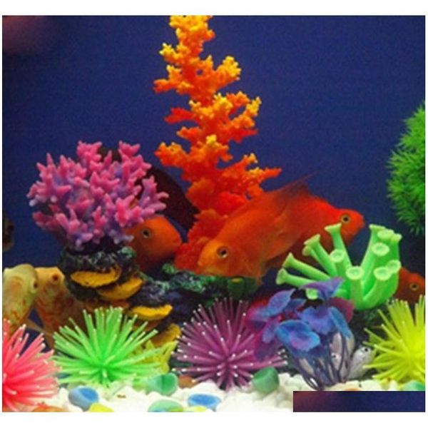 

sile aquarium fish tank artificial coral plant underwat qylmrp dh_seller2010
