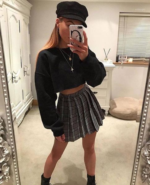 

winter women pullover solid sweatshirt female autumn casual designer round neck long sleeve clothing dropshipping harajuku shirt1, Black