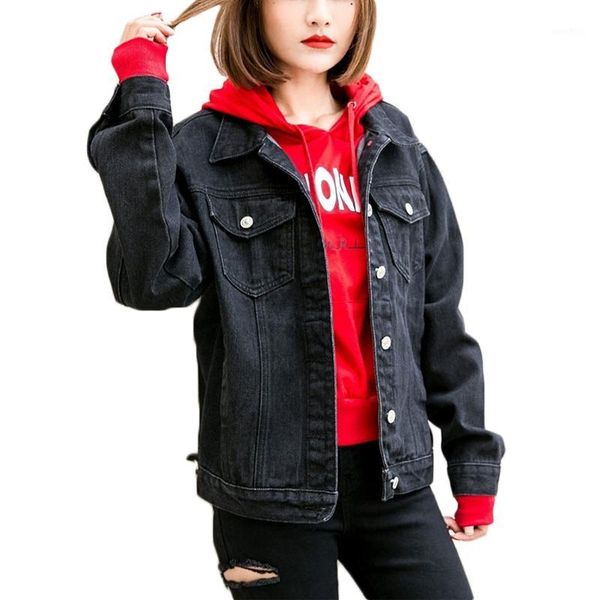 

spring autumn new casual denim jacket coat women loose korean bomber jeans jackets women's students basis jackets overcome f5381, Black;brown